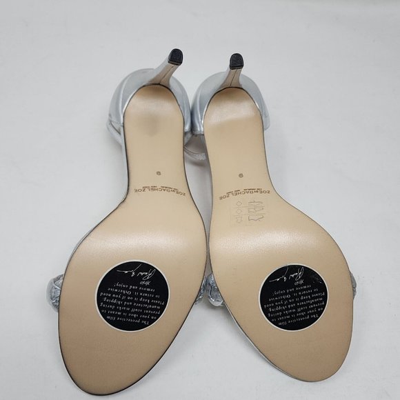 Rachel & Zoe Pumps Womens 9 Silver Heels Sandals Open Toe Shoes Metallic - Picture 9 of 10